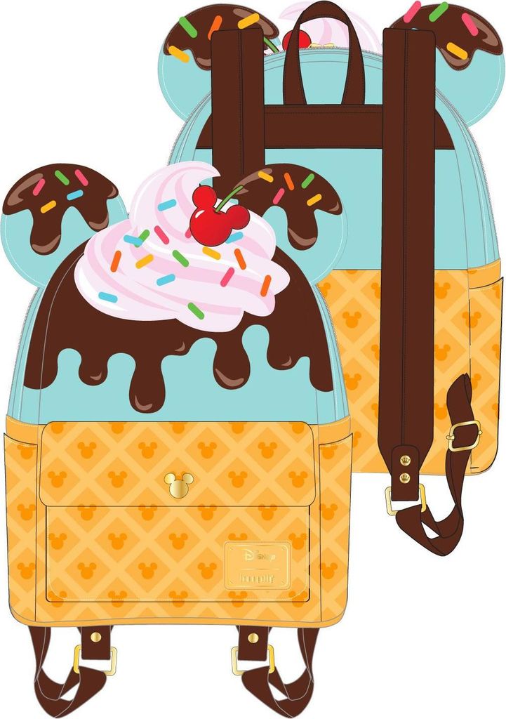 Loungefly - Plecak Disney Mickey Minnie z Motywem Lodziarni Produktbild 