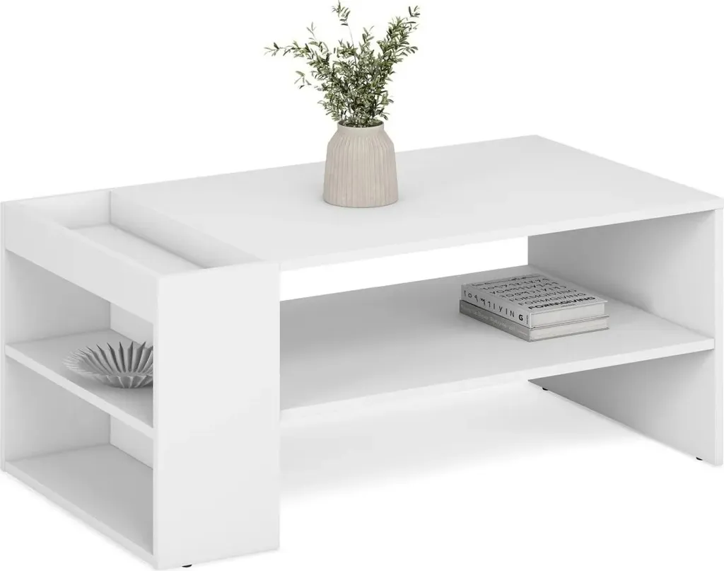 Banc de terrasse blanc 100x55cm MURCIA - Assise de jardin 2 places moderne