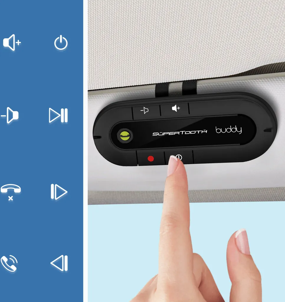 SuperTooth Buddy Kit Bluetooth Mains Libres Multipoint Autonomie 20h - 6