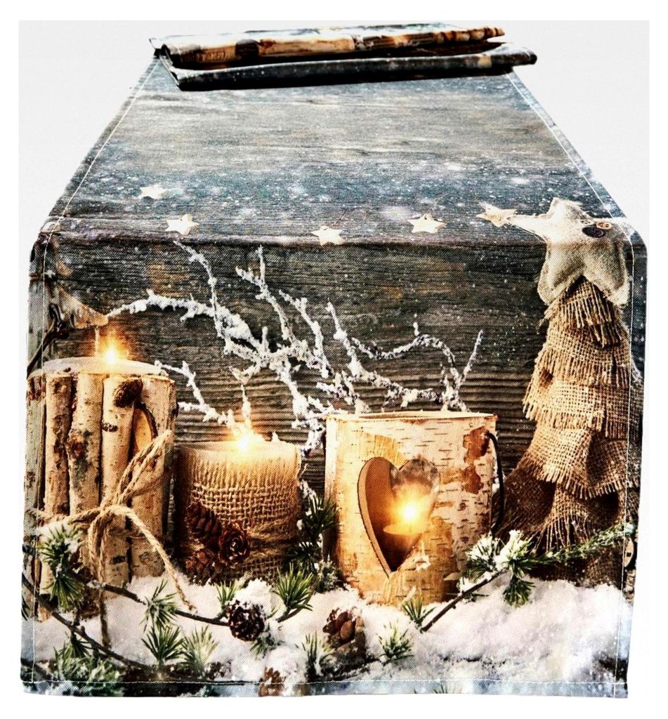 Tischläufer Weihnachten Kerzenstimmung 140 x 40 cm