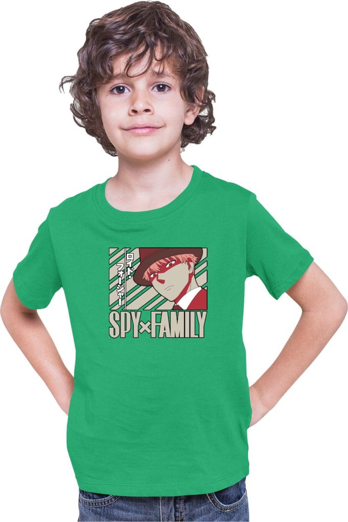 Kinder T-Shirt Japan Anime Manga Family Anime X Manga Spy Fan Solo Loid, 9-11 Jahr - 140 / Grün