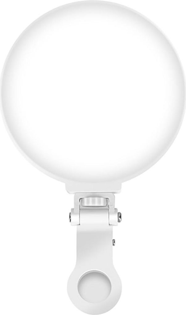 Avizar, Mini Ring Light Selfie Clip 180° mit einstellbarem Licht, Weiß