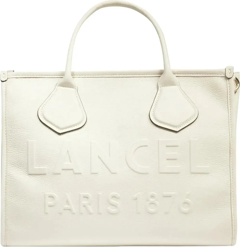 Lancel Cabas S Jour de Lancel Neige - Sac Shopping Cuir Blanc de Luxe