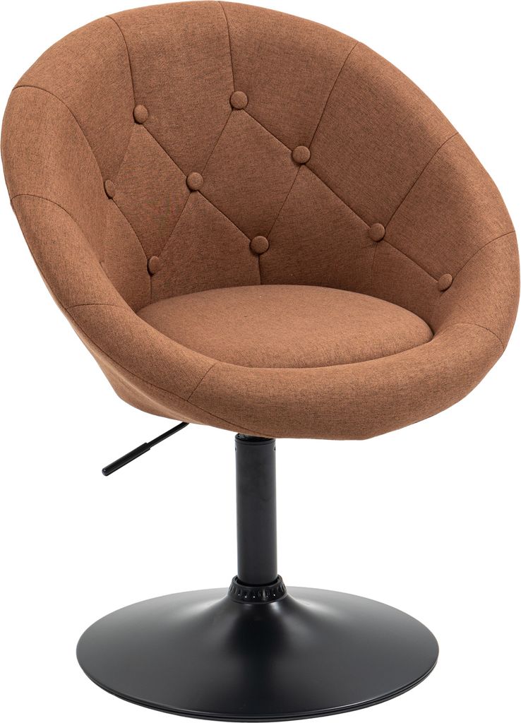 SVITA HAVANNA Sessel Lounge Clubsessel Barhocker Drehsessel Retro Stoffbezug Braun/Schwarz