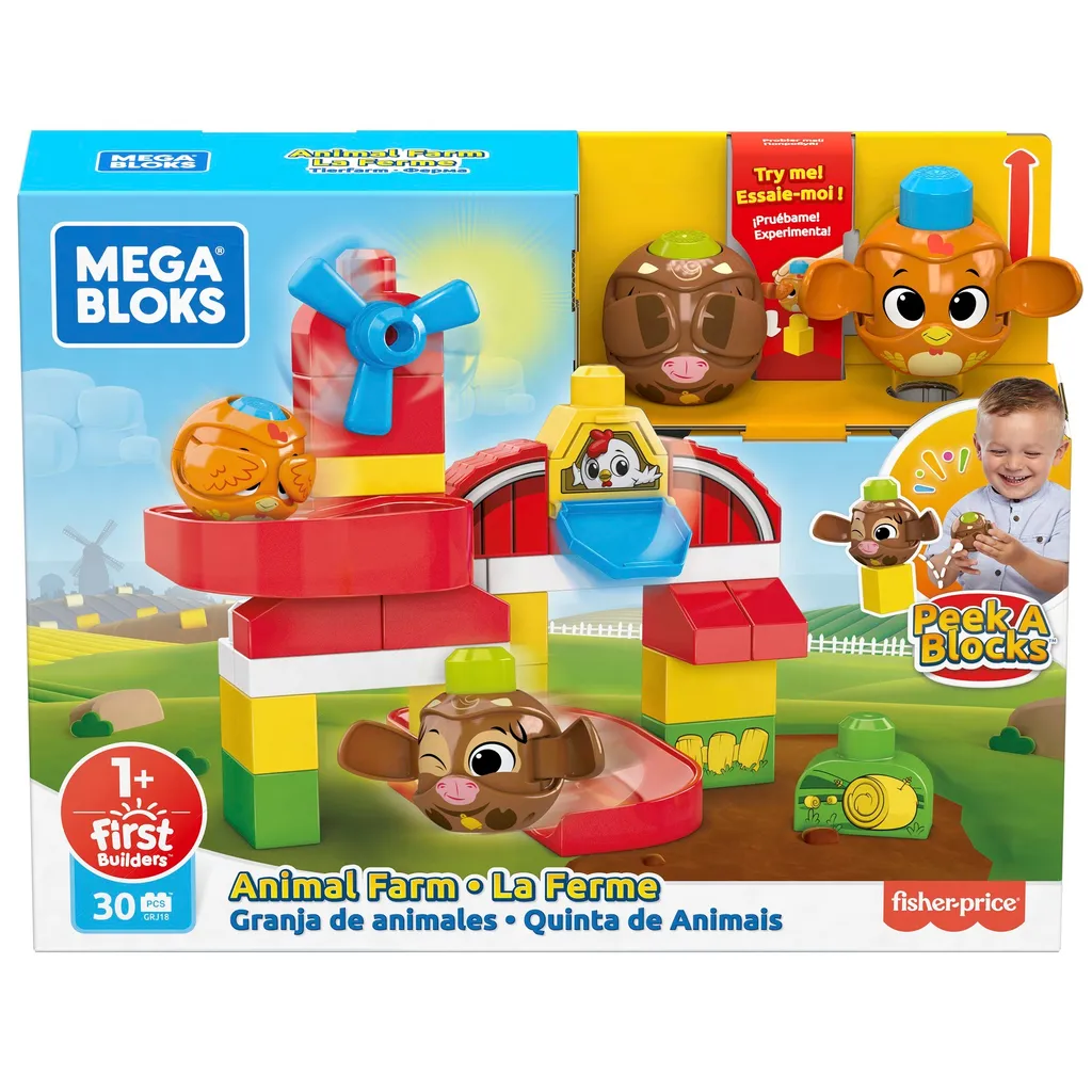 Jouet de construction ferme Mega Bloks : briques d'éveil pour bébés dès 1 an - 6