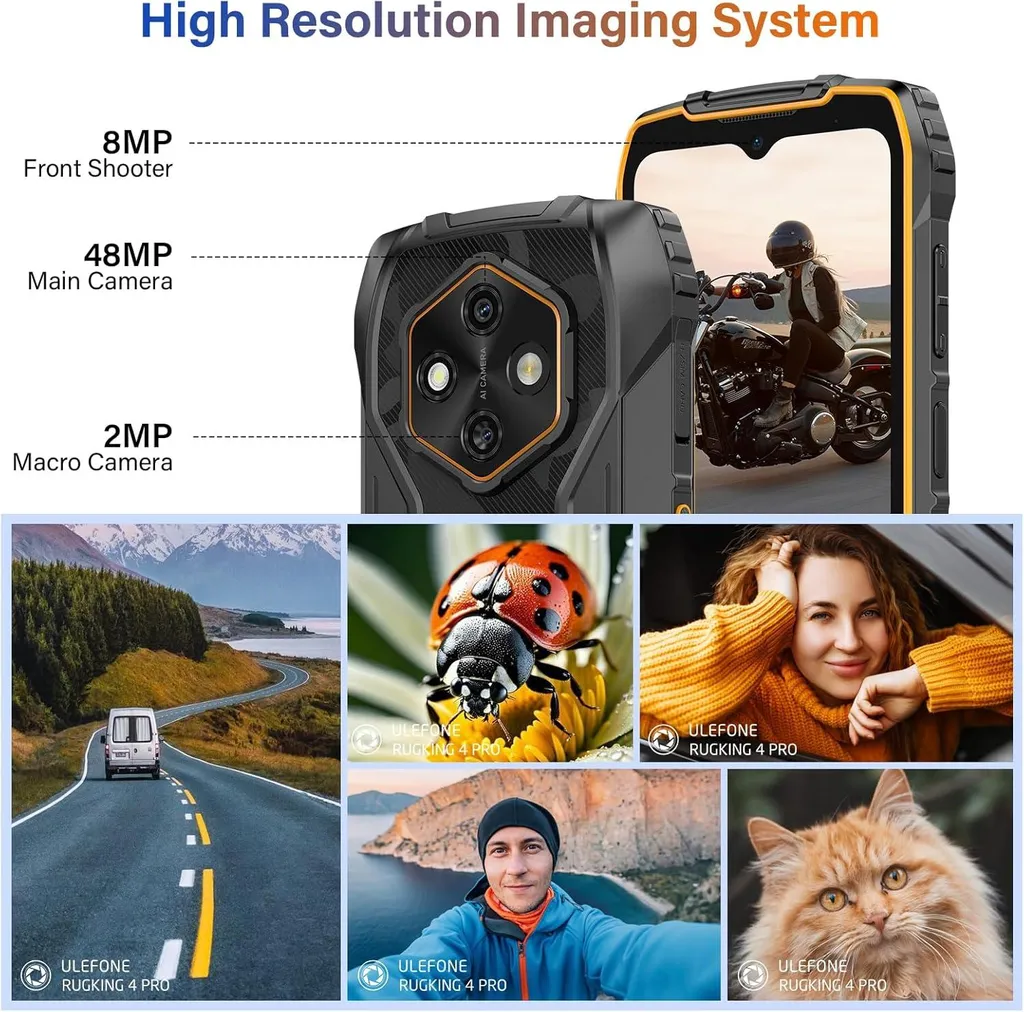Smartphone Durci Ulefone RugKing 4 Pro 256GB - Android 5G Orange 8Go - 3