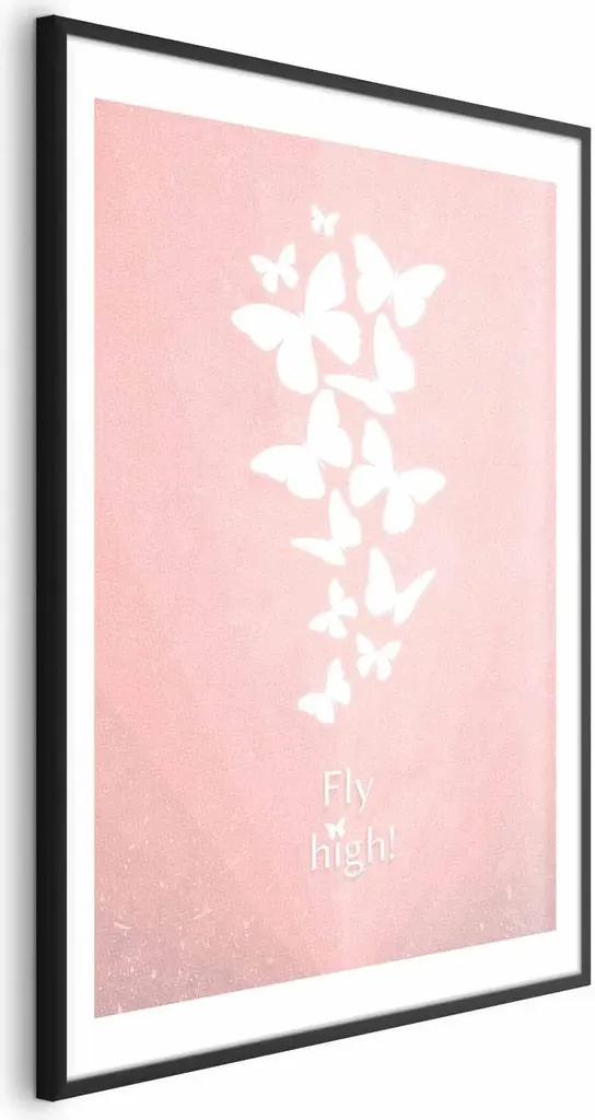 Poster con Cornice Fly High 40x60 cm - Nero, con Margine Bianco