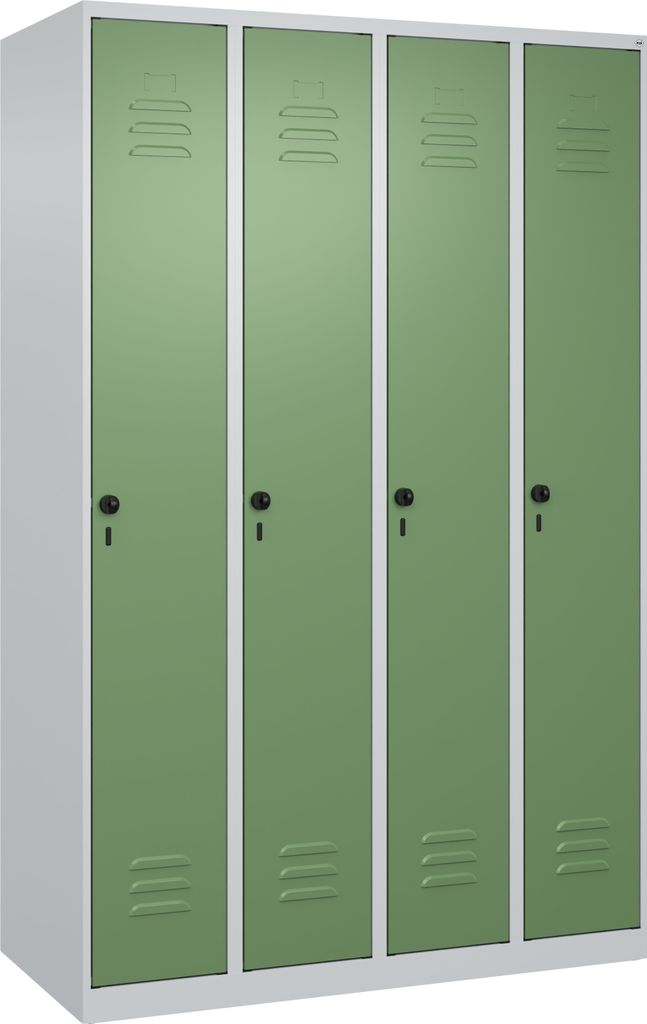 CP Spind Classic Plus lichtgrau, resedagrün 080000-40 S10006, 4 Schließfächer 120,0 x 50,0 x 185,0 cm