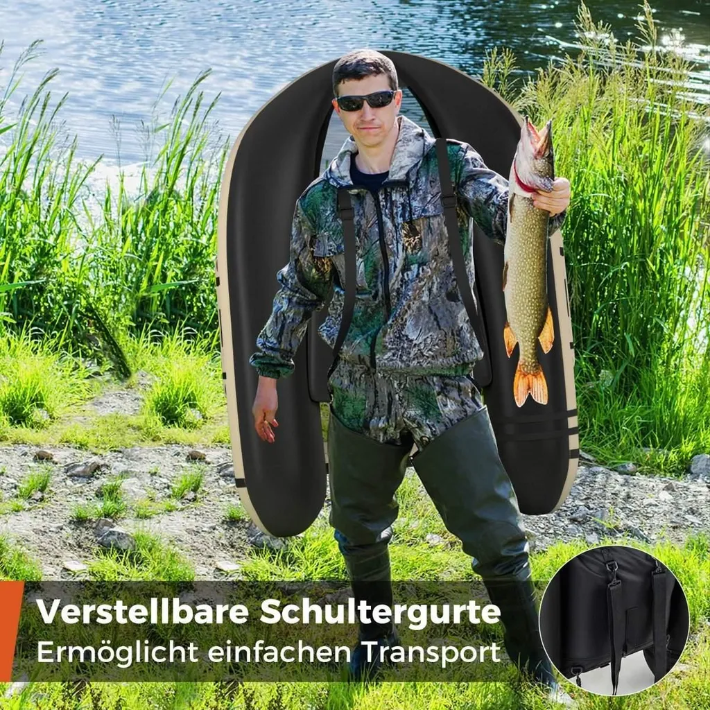 Flotteur de pêche gonflable pour navigation en lac et rivière avec confort