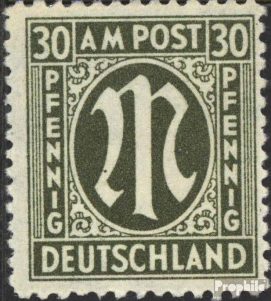 Briefmarken Bizone (Alliierte Besetzung) 1945 Mi 29a B, gezähnt 11:11,5 postfrisch AM-Post