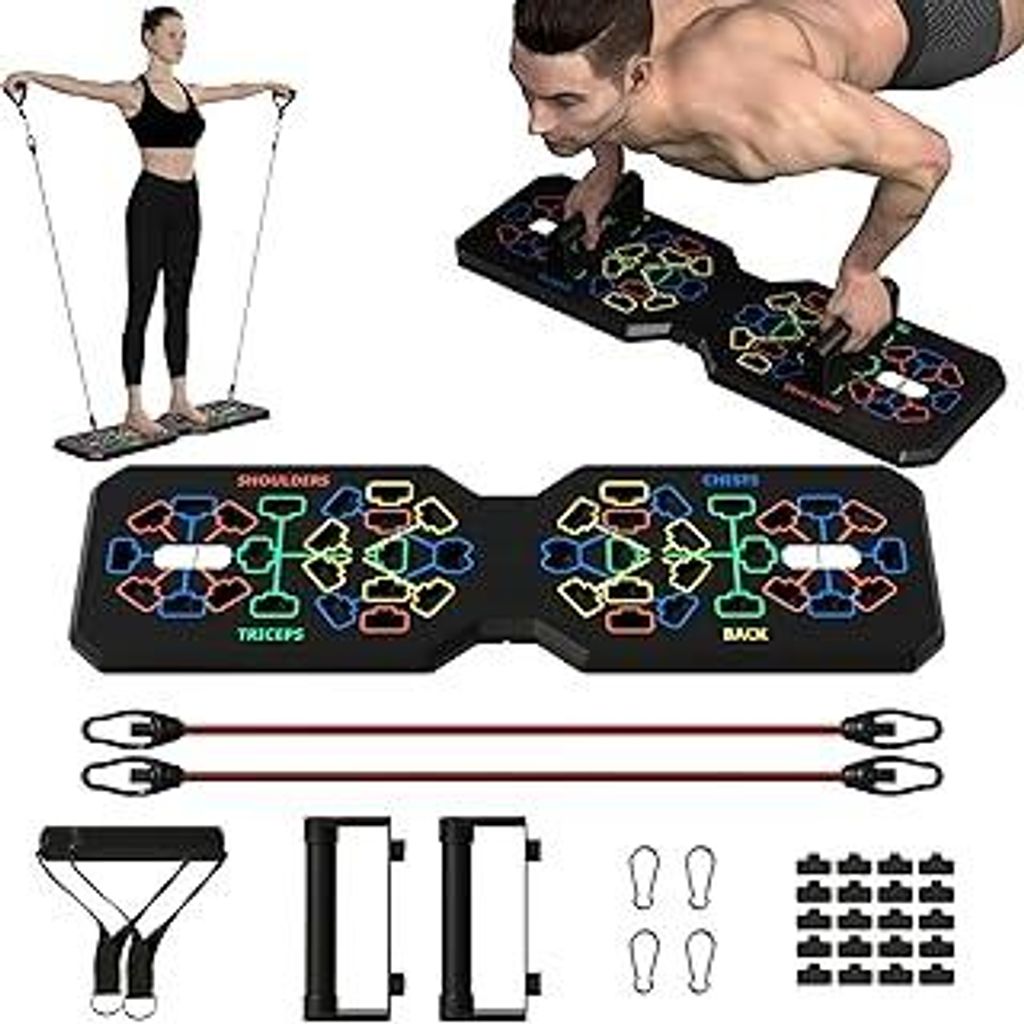 liegestützbrett | Push Up Board | multifunktionale Liegestützgriffe | Faltbare Liegestützständer | Kärpertraining Fitnessstudio Workout| mit E...