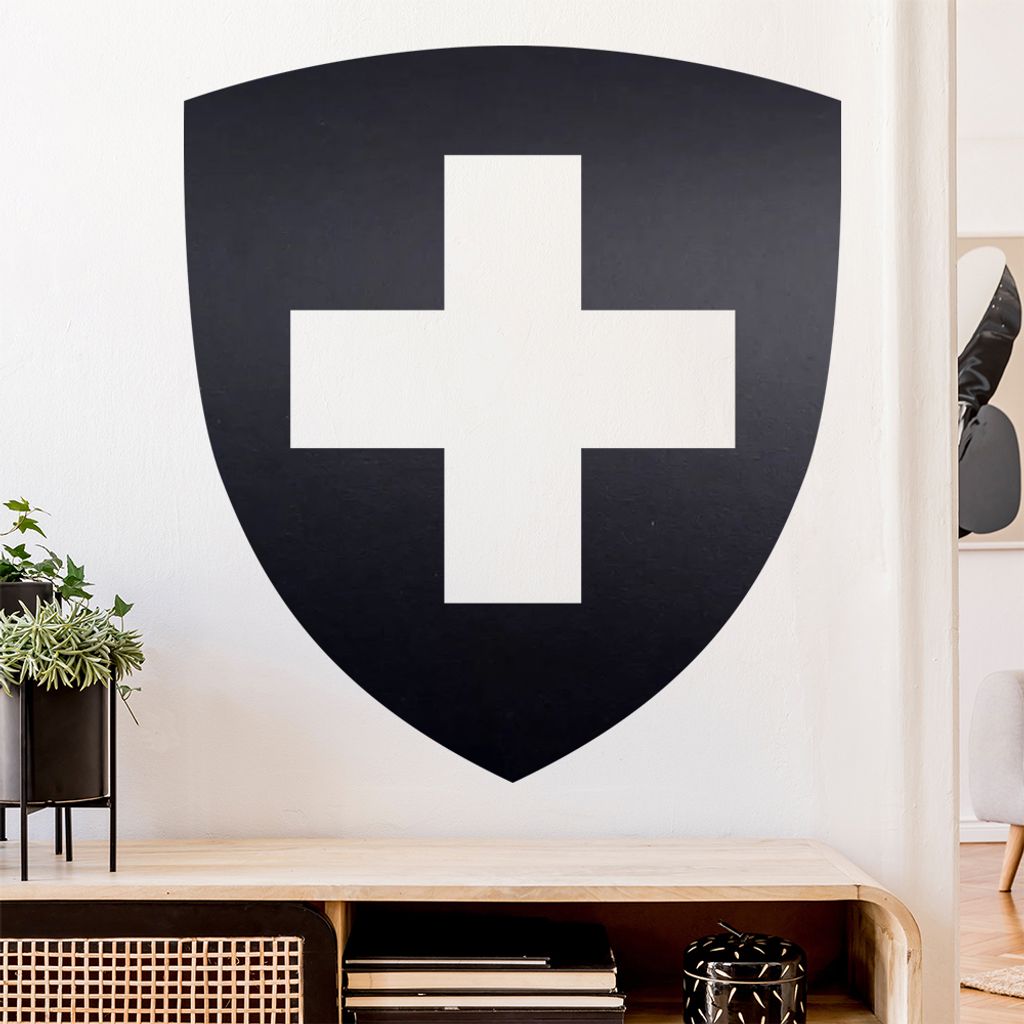 Schweiz Wappen Wandtattoo Wandaufkleber Wall Sticker - Dekoration, Küche, Wohnzimmer, Schlafzimmer, Badezimmer