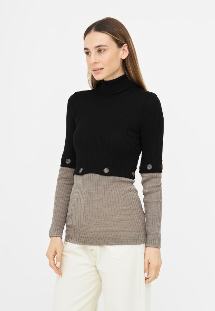 Tooche Langarmshirt "Dual Black Elegance"