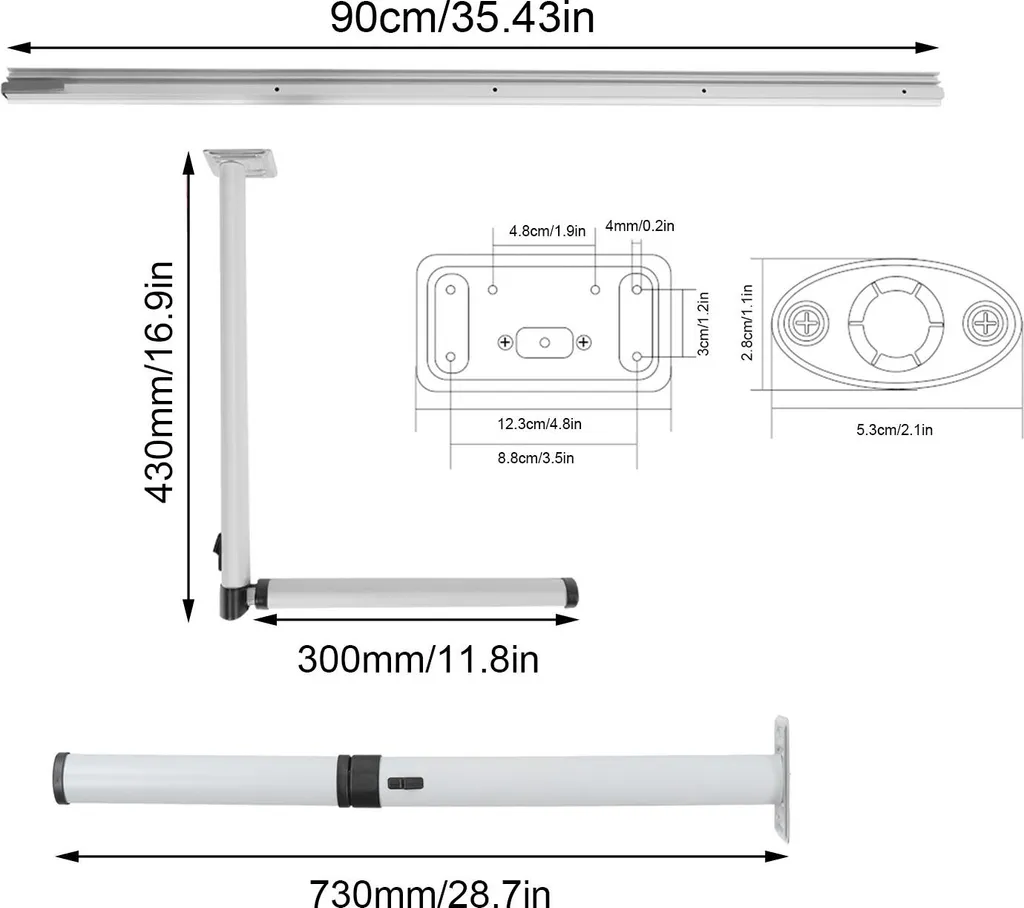 Pied de Table Aluminium Pliable 73cm Robuste pour Extérieur et Van - 4