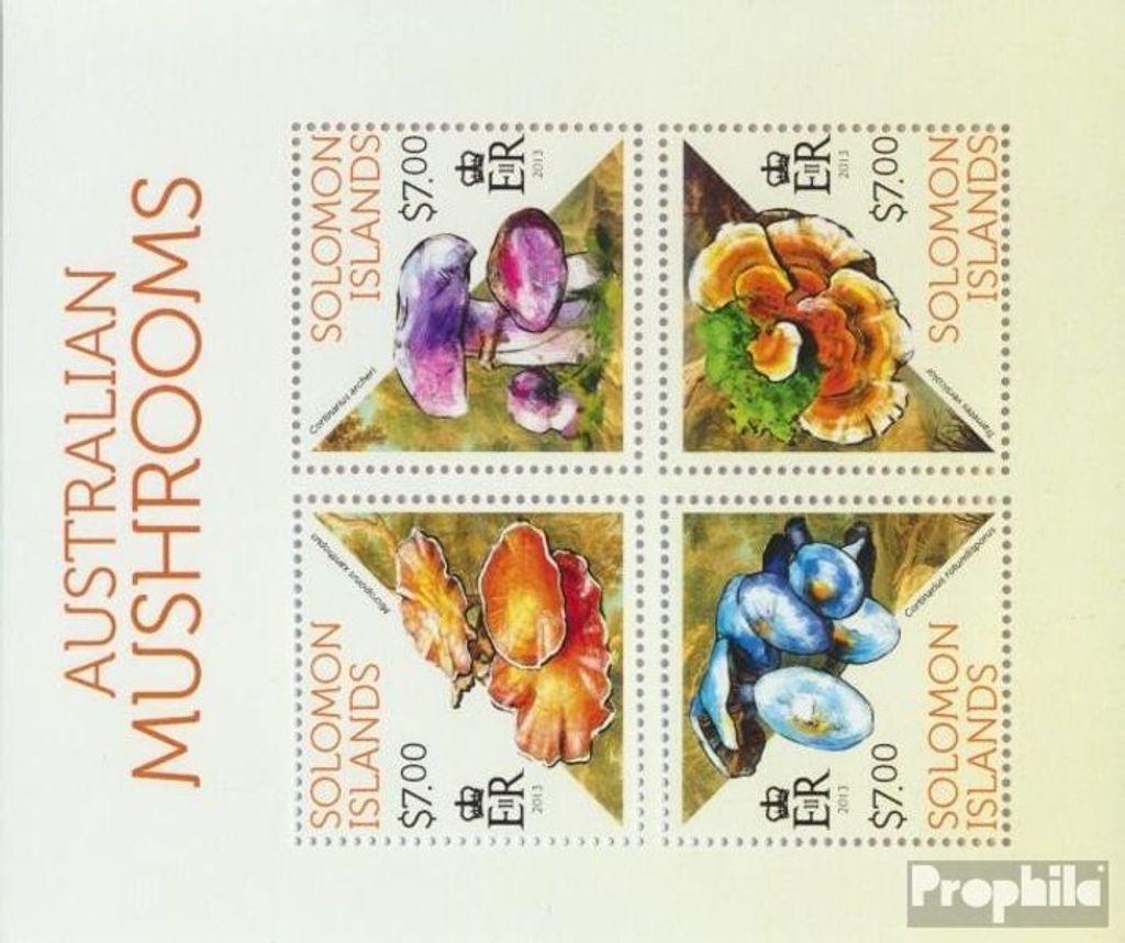 Briefmarken Salomoninseln 2013 Mi 2132-2135 Kleinbogen (kompl. Ausg.) postfrisch Pilze