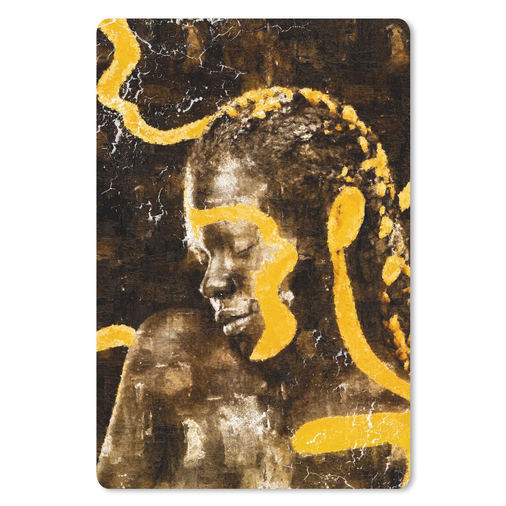 MuchoWow Mauspad Mousepad Frau - Schwarz - Gold 18x27 cm - Mousepads - Maus Mat - Pad - Mausunterlage