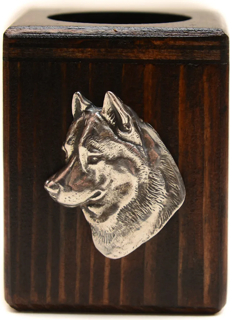 Art-Dog Portacandele Professionale Siberian Husky | Legno e ZnAl