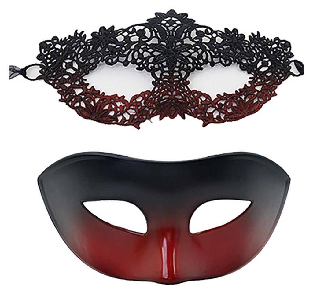 Paar-Maskenball-Set, Halbgesichtsmaske, venezianisches Party-Accessoire für Männer und Frauen