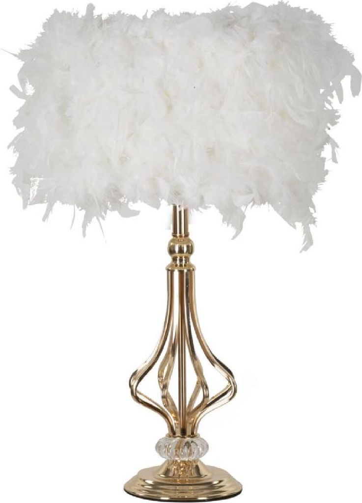 Mauro Ferretti Tischleuchte Tarty Weiß Gold 25x54 cm Produktbild 