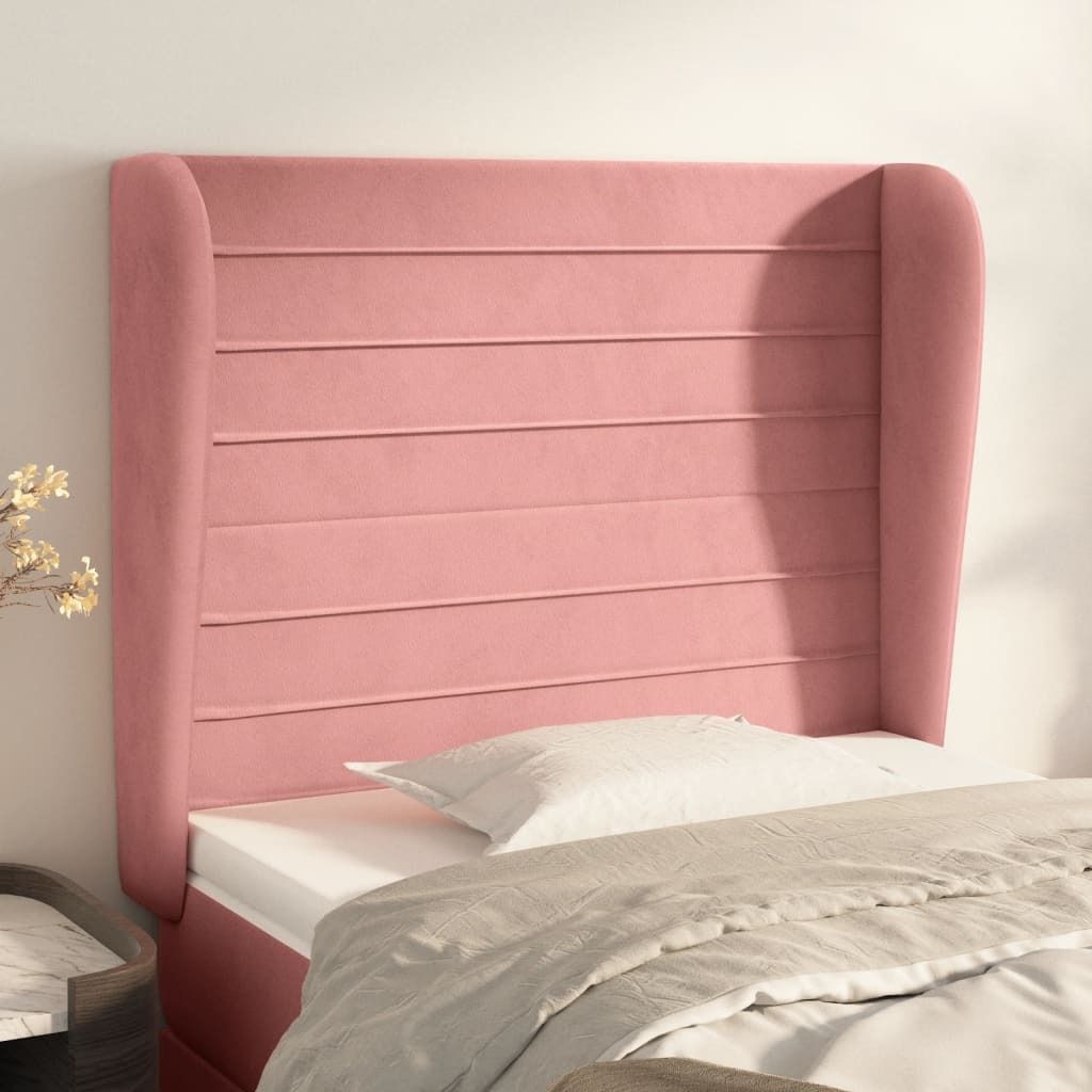 Maison Exclusive - Kopfteil mit Ohren Rosa 103x23x118/128 cm Samt