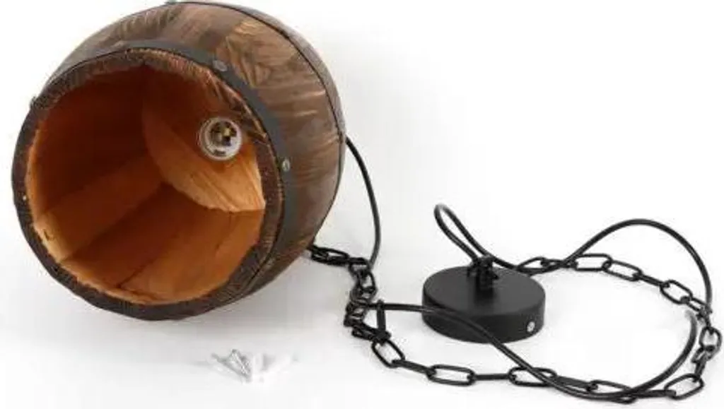 Suspension bois bouchon de vin : éclairage rustique pour déco originale - 12