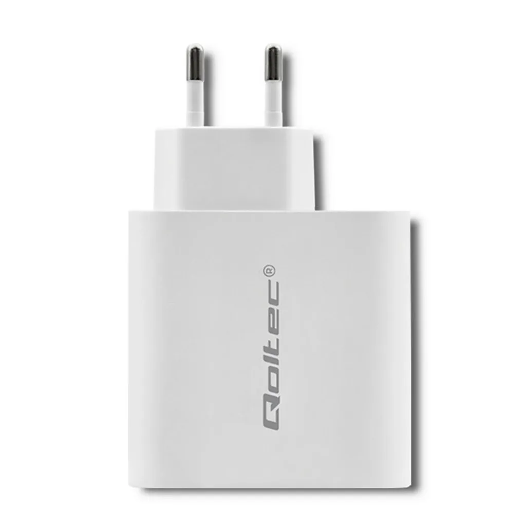 Chargeur USB-C 63W pour ordinateur et smartphone Qoltec 51715 PD Blanc