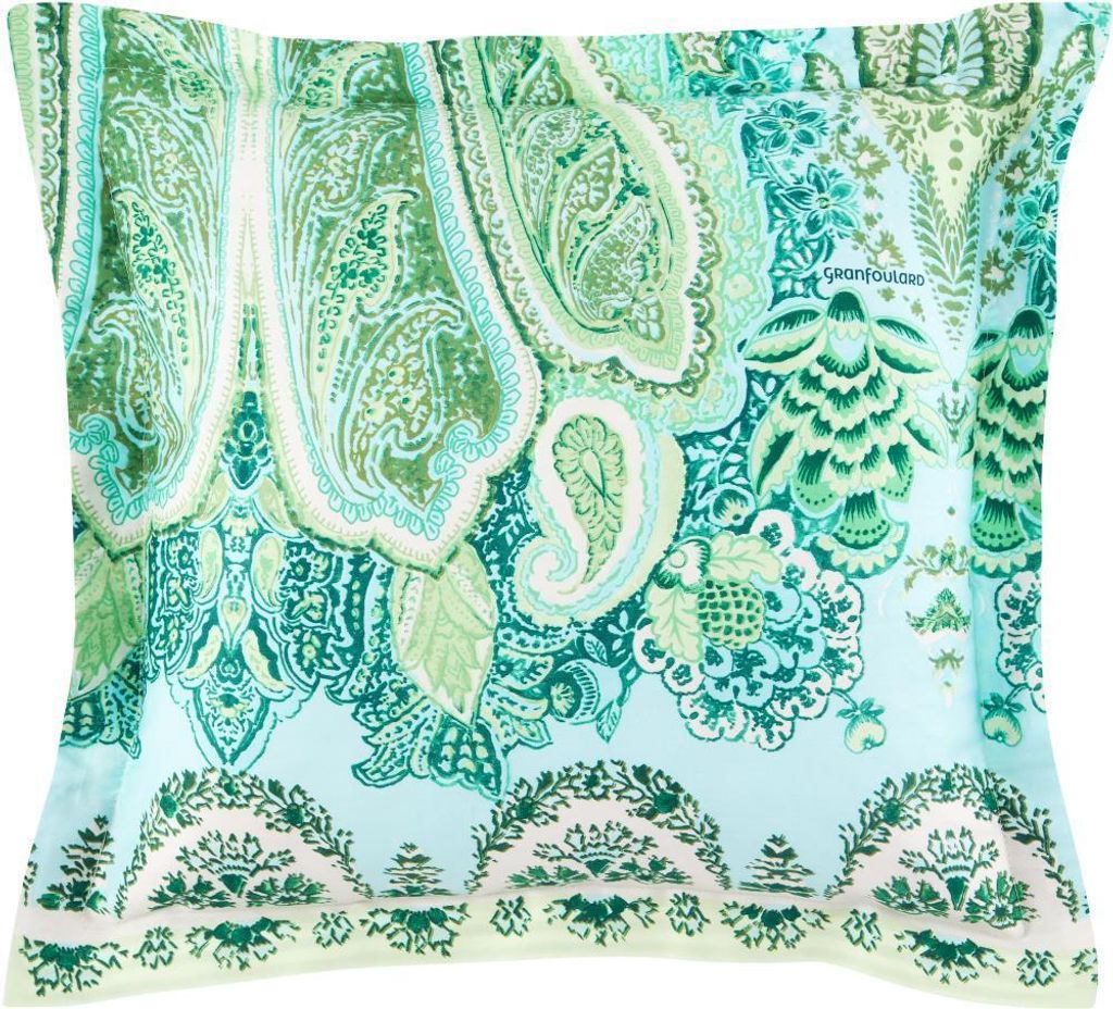 Bassetti Mako-Satin-Kissenhülle einzeln MERGELLINA Farbe V1 GRÜN Größe 65x65 cm