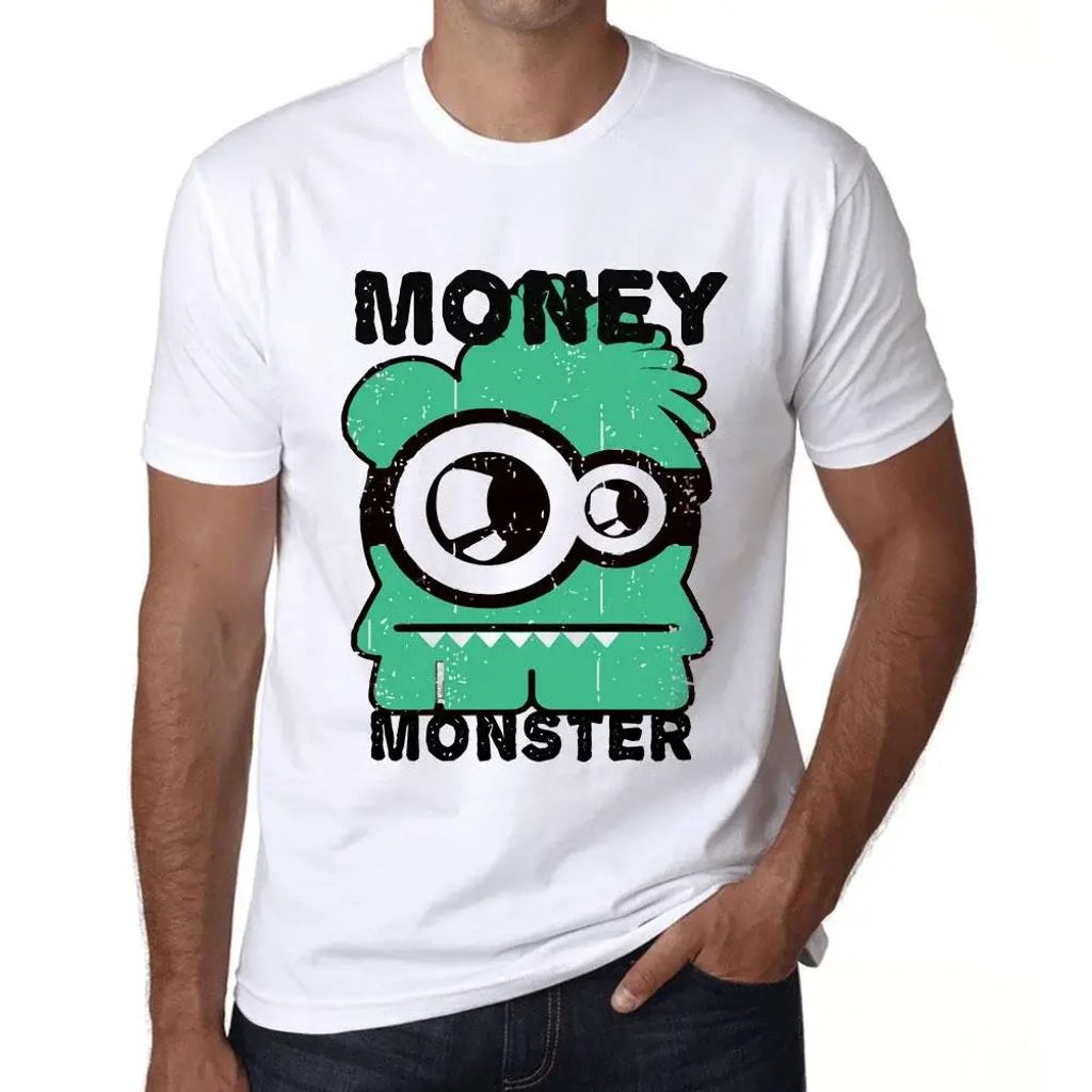 Herren Grafik T-Shirt Geldmonster – Money Monster – Öko-Verantwortlich Vintage Jahrgang Kurzarm Lustige Druck Geburtstag Geschenk Mann