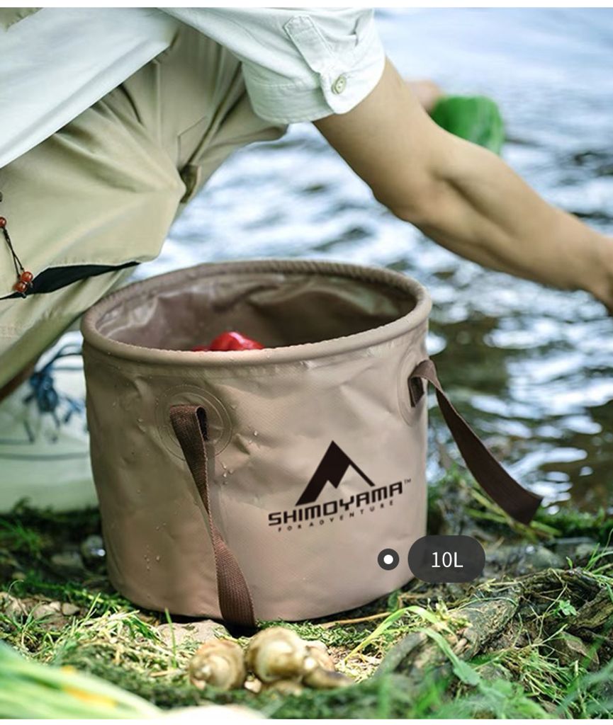Faltbarer Silikon-Eimer 5 Liter – Grau-Weiß, Platzsparend Für Camping, Haushalt & Auto