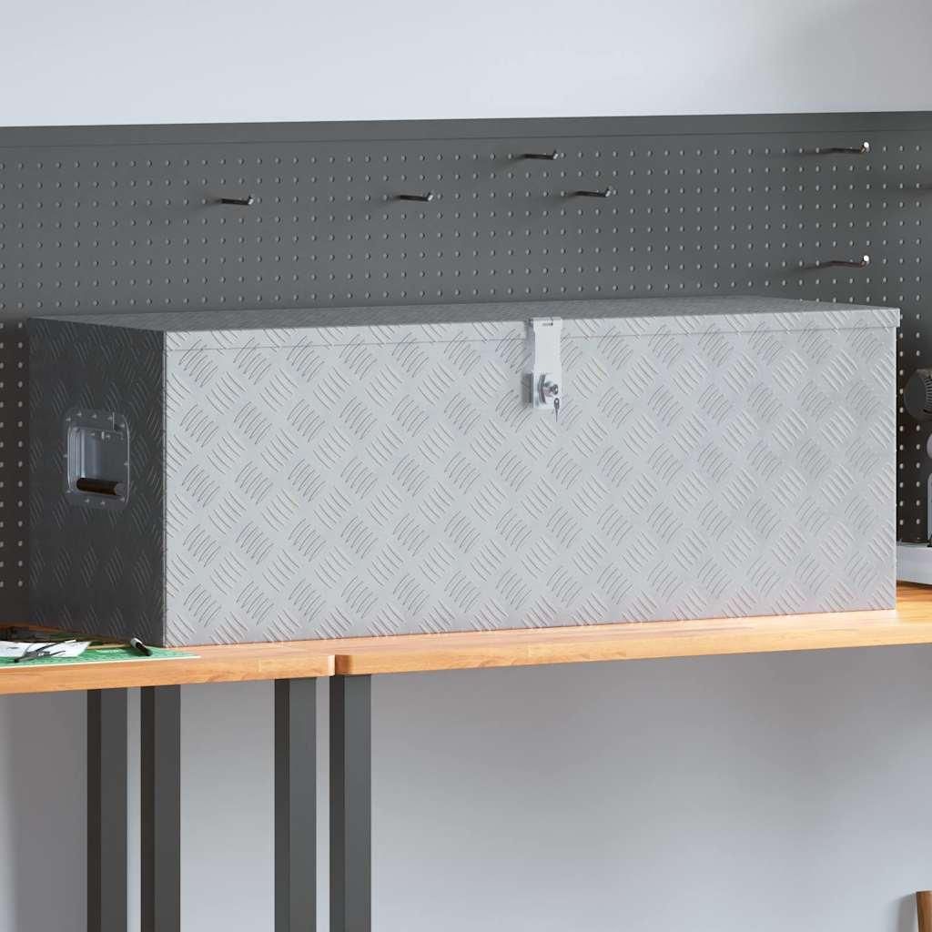 vidaXL Aluminiumkiste 110,5×38,5×40 cm Silbern