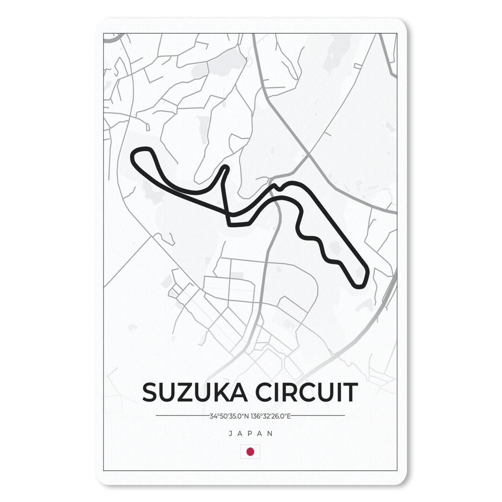 MuchoWow Mauspad Mousepad F1 - Rennen - Japan - Suzuka-Rennstrecke - Rennstrecke - Weiß 18x27 cm - Mousepads - Maus Mat - Pad - Mausunterlage