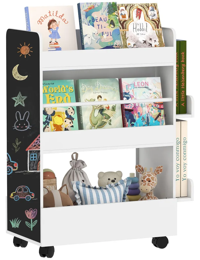 Bibliothèque mobile enfant pour coin lecture autonome dans la chambre