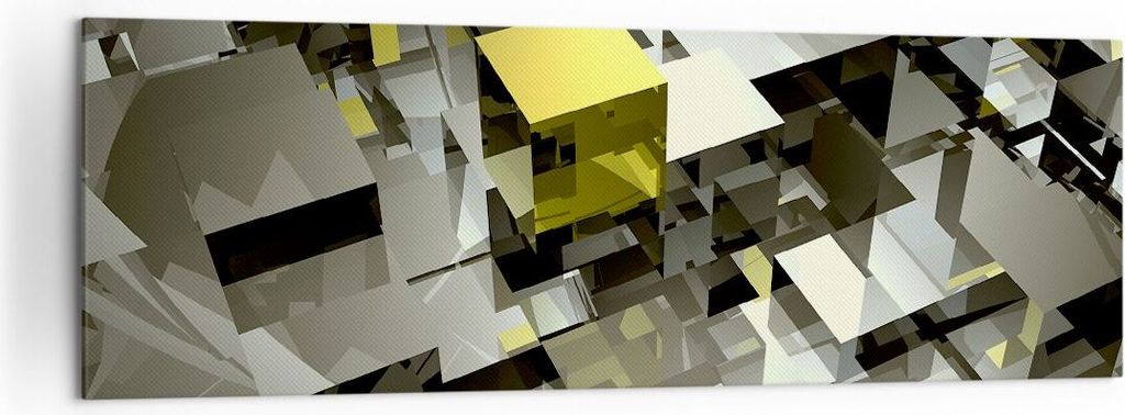Bild auf Leinwand - Leinwandbild - Architektur Blöcke Design geometrisch - 160x50cm - Wand Bild - Wanddeko - Leinwanddruck - Bilder - Kunstdruck -...