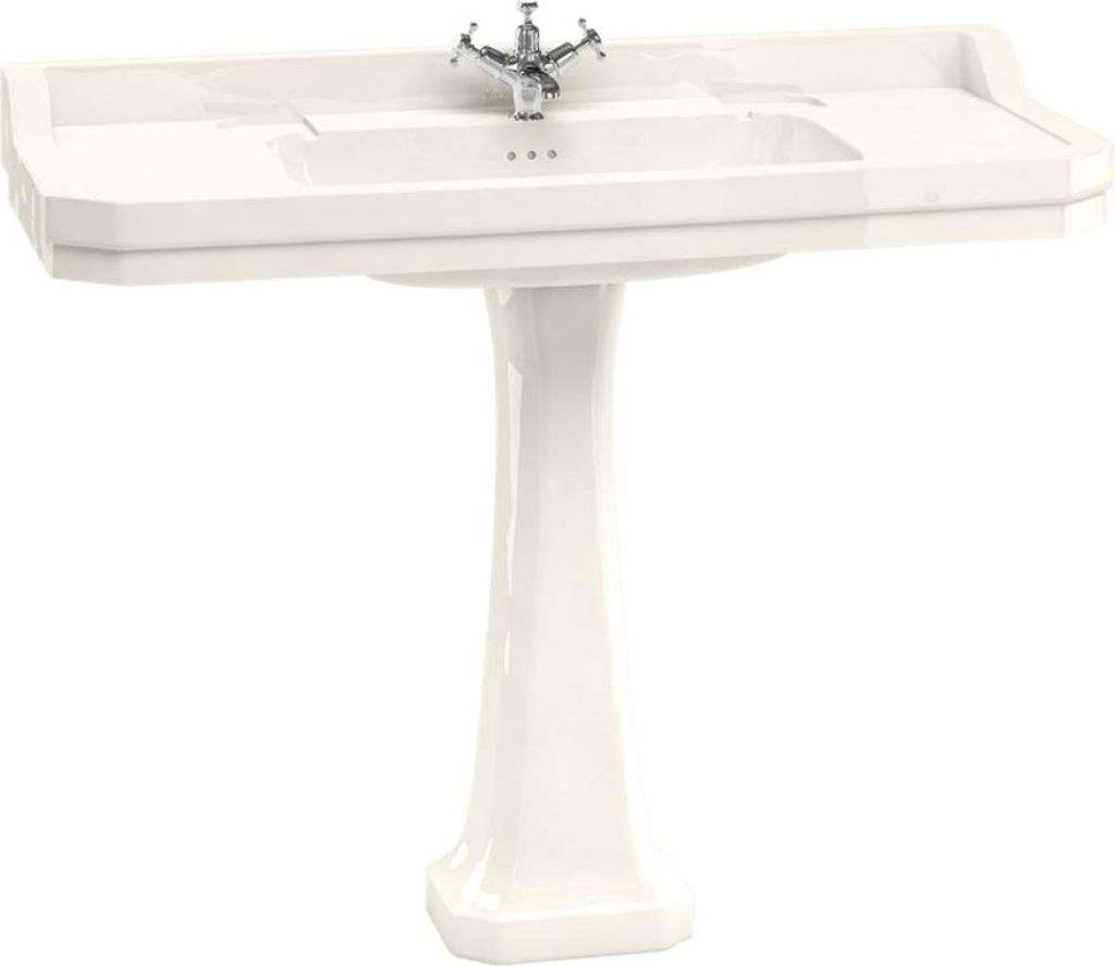 Casa Padrino Luxus Jugendstil Waschbecken 121 x 51 x H. 89,5 cm - Verschiedene Farben - Rechteckiges Porzellan Waschbecken mit Sockel - Luxus Quali...
