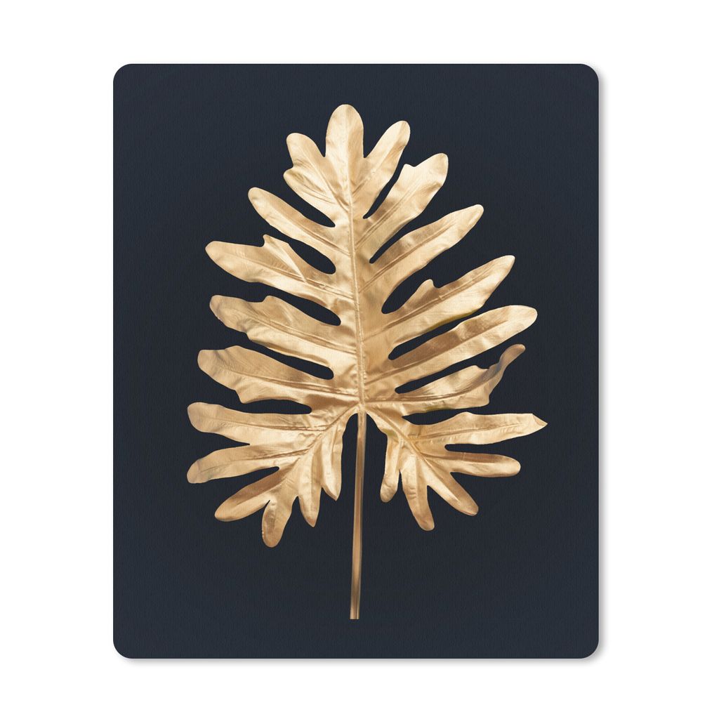MuchoWow Mauspad Mousepad Blätter - Herbst - Gold - Schwarz - Natur - Luxus 30x40 cm - Mousepads - Maus Mat - Pad - Mausunterlage - Mausmatten