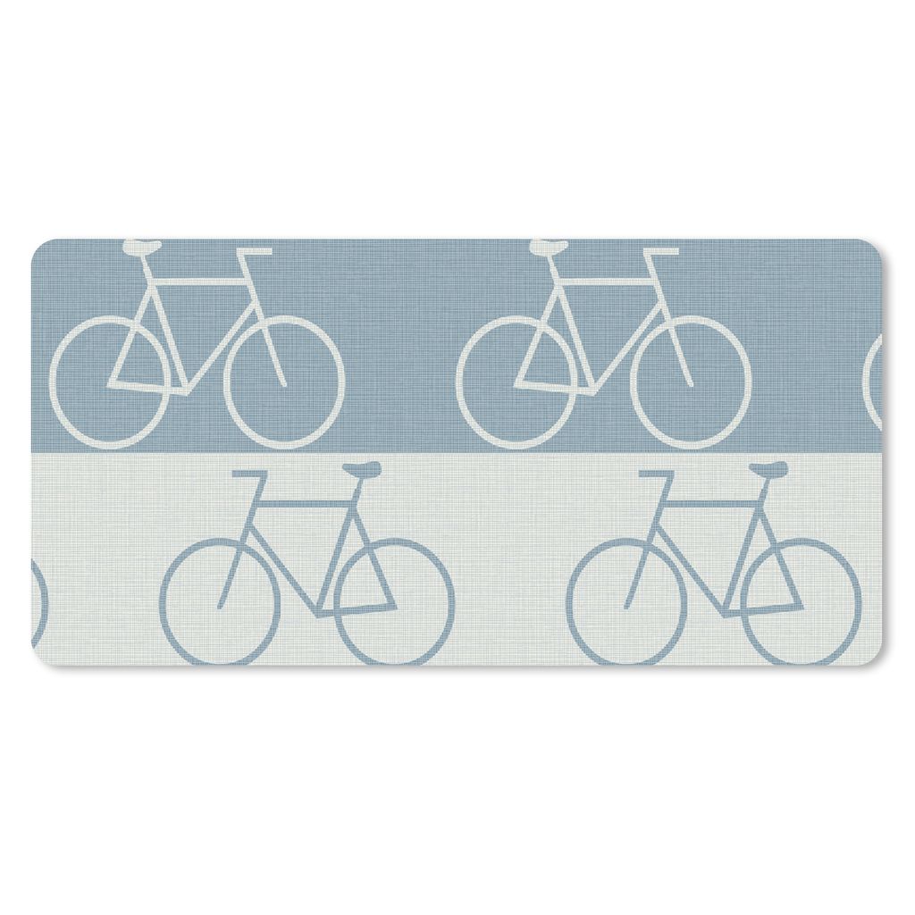 MuchoWow® Schreibtischunterlage Fahrrad - Blau - Muster Produktbild 