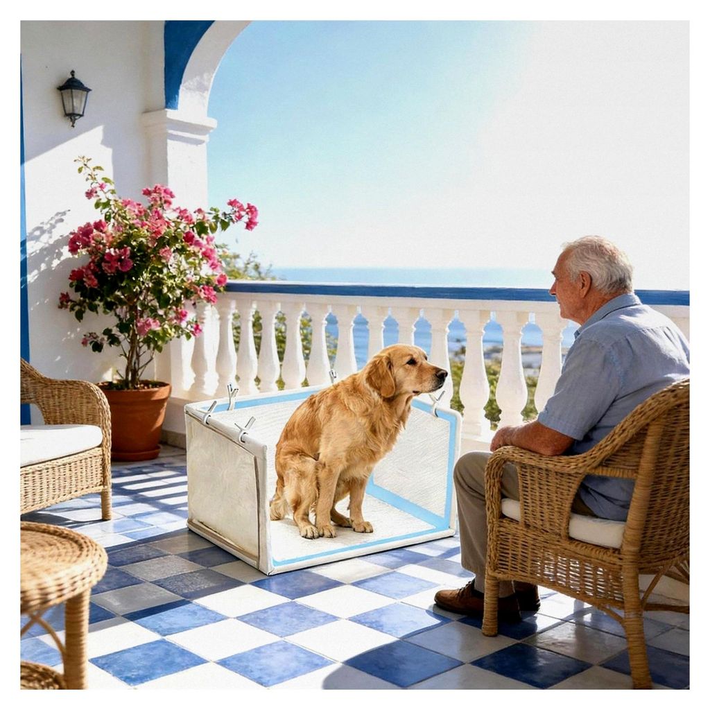 PIPI Pad Halter für Hunde | wasserdichte Toilette mit hohen Wänden – faltbares Tablett für Welpen mit 6 Clips – für Katzen, Badezimmer, Rei...