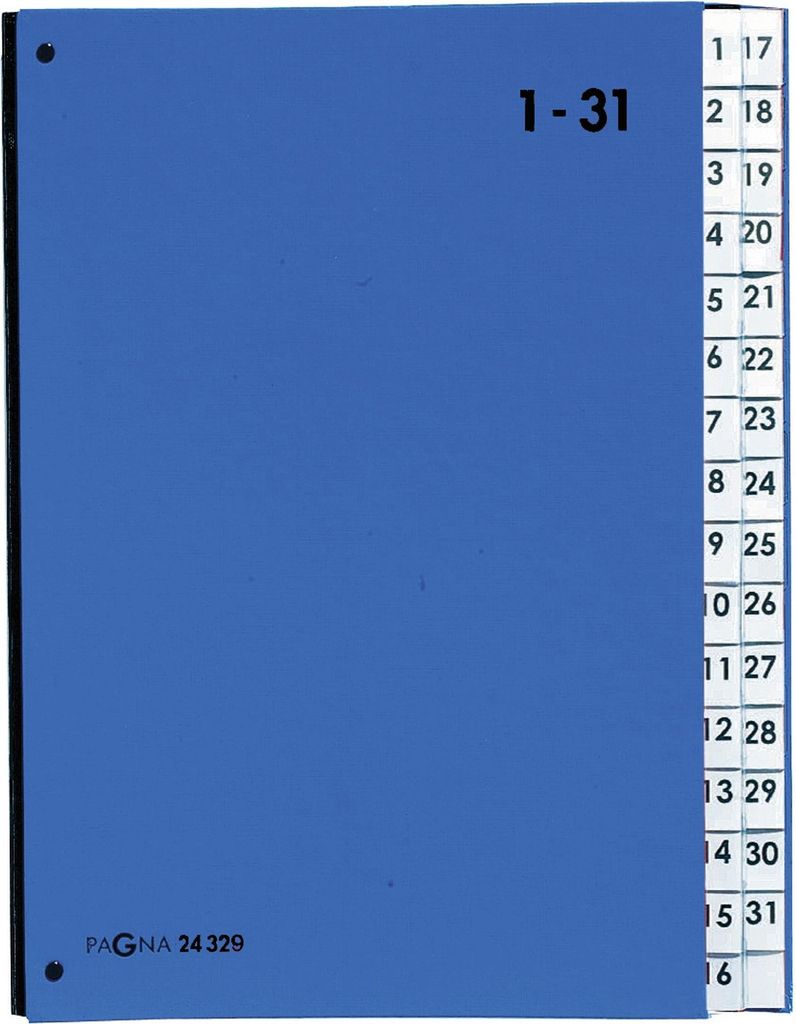 PAGNA Pultordner Color 32 Fächer 1-31 blau Zdjęcie produktu 