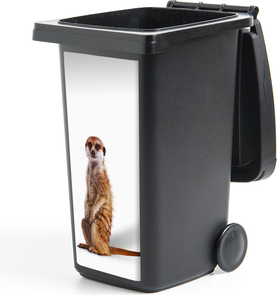 MuchoWow Mülltonnenaufkleber Erdmännchen - Tiere - Fell 44x98 cm - Containeraufkleber - Aufkleber - Mülltonnen-Aufkleber