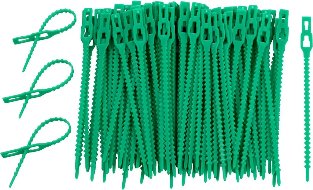 Kinzo 100 Liens pour Plantes Multipack de 4 Attaches de Jardinage Vertes