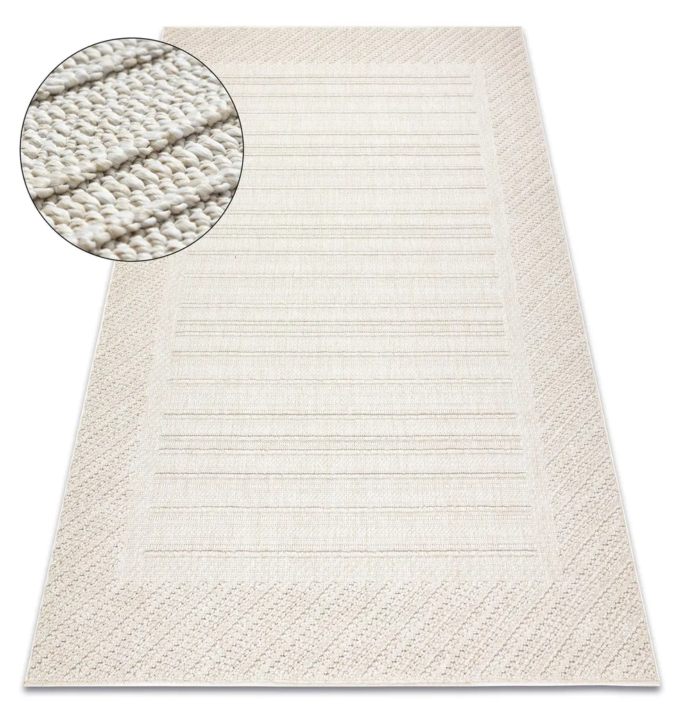 Tapis de salon bouclé BOHO beige et crème 160x220 cm style structuré
