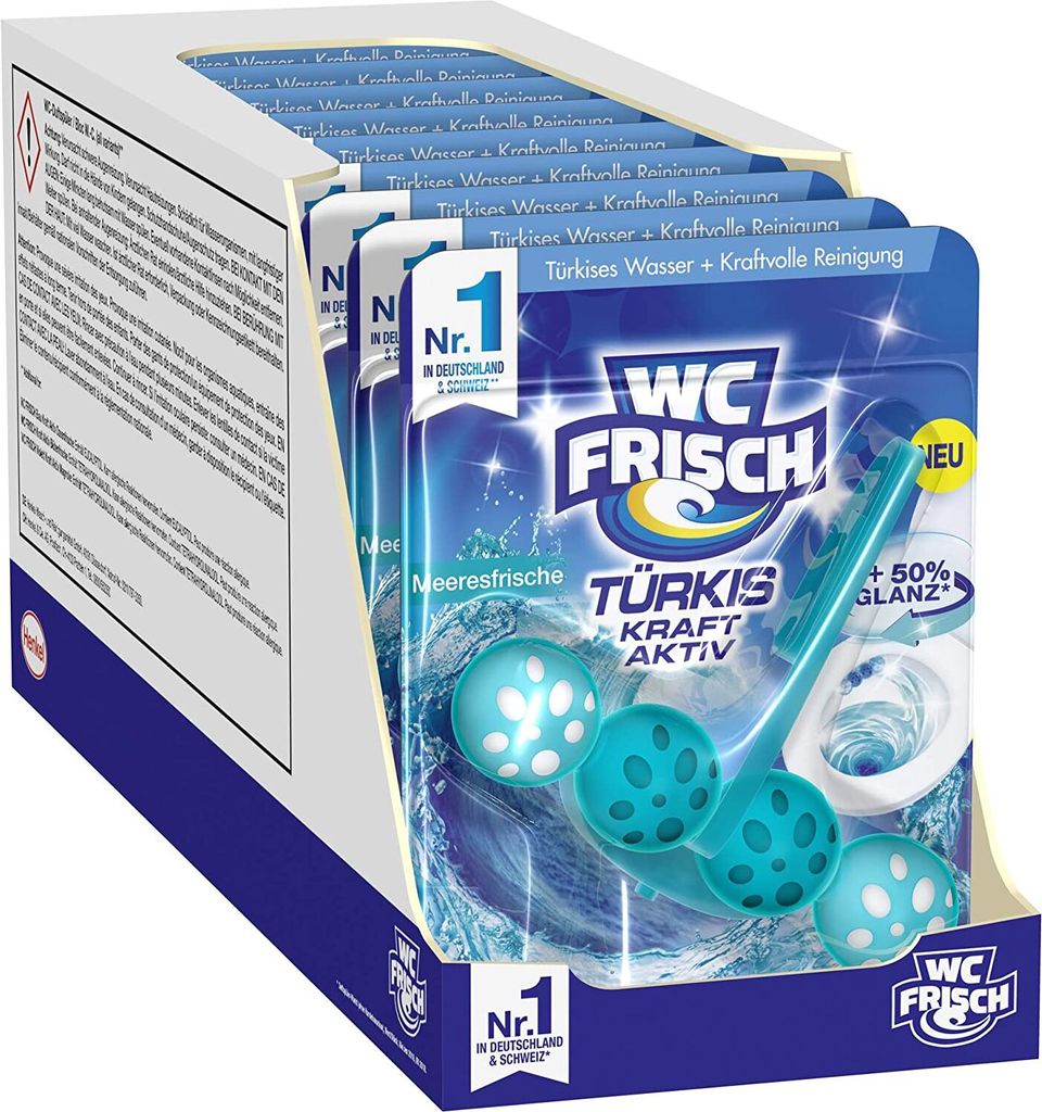 WC FRISCH Kraft Aktiv Türkisspüler Meeresfrische 10x50g WC-Reiniger Reinigung