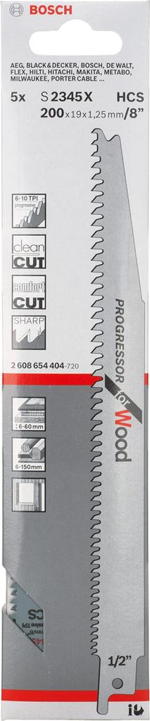 Säbelsägeblatt S 2345 X, Progressor for Wood, 5er-Pack Produktbild 