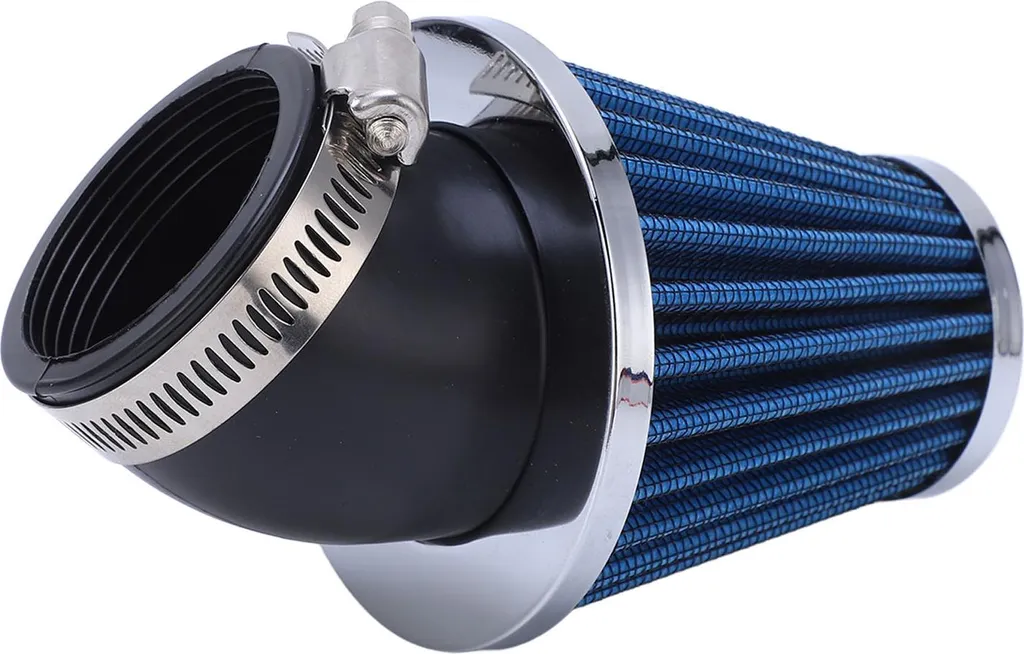 Filtro aria 45 gradi motore curva cono tuning cleaner 48 mm diametro interno per moto ATV pit bike mini blu