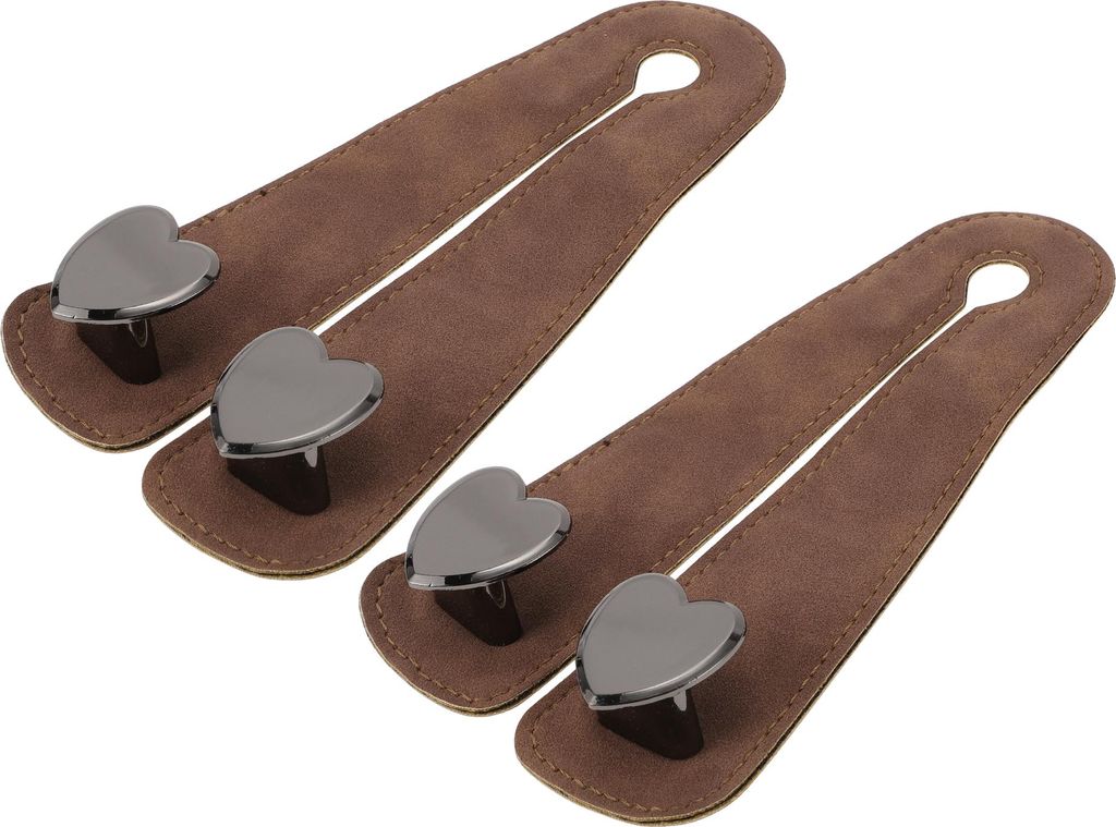 2 Stück für Geldbörsen und Taschen, Handyhalter Auto Kopfstützenhaken Robuste Auto Rücksitz Organizer Haken Braun Kunstleder Metall 16,2x8,6cm