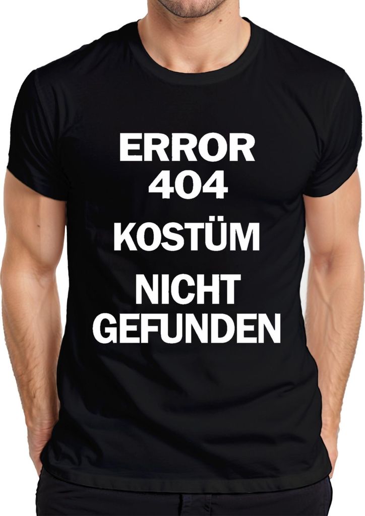 Error 404 Kostüm nicht gefunden Programmierer Karneval Halloween Herren T-Shirt, Schwarz, 3XL