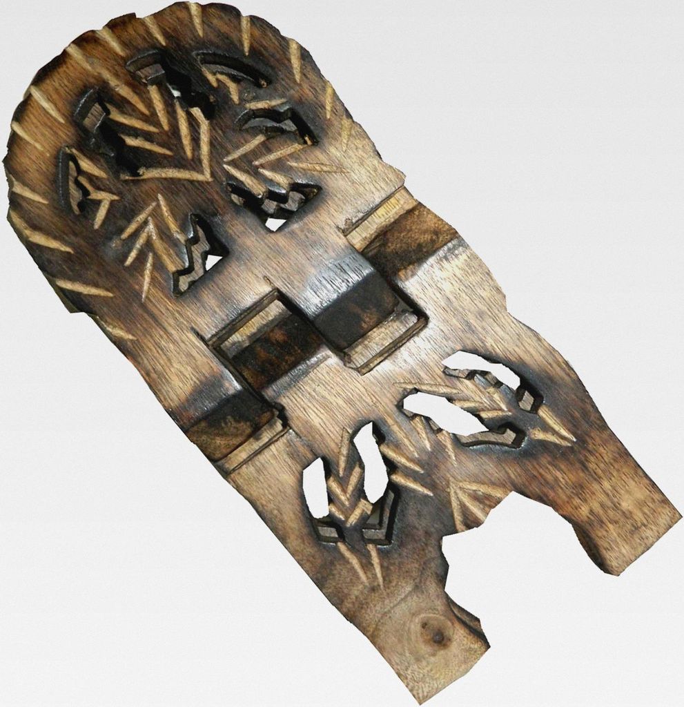 Buchständer Buchstütze Weinblatt 25cm aufklappbar Mangobaumholz Kleinmöbel Deko