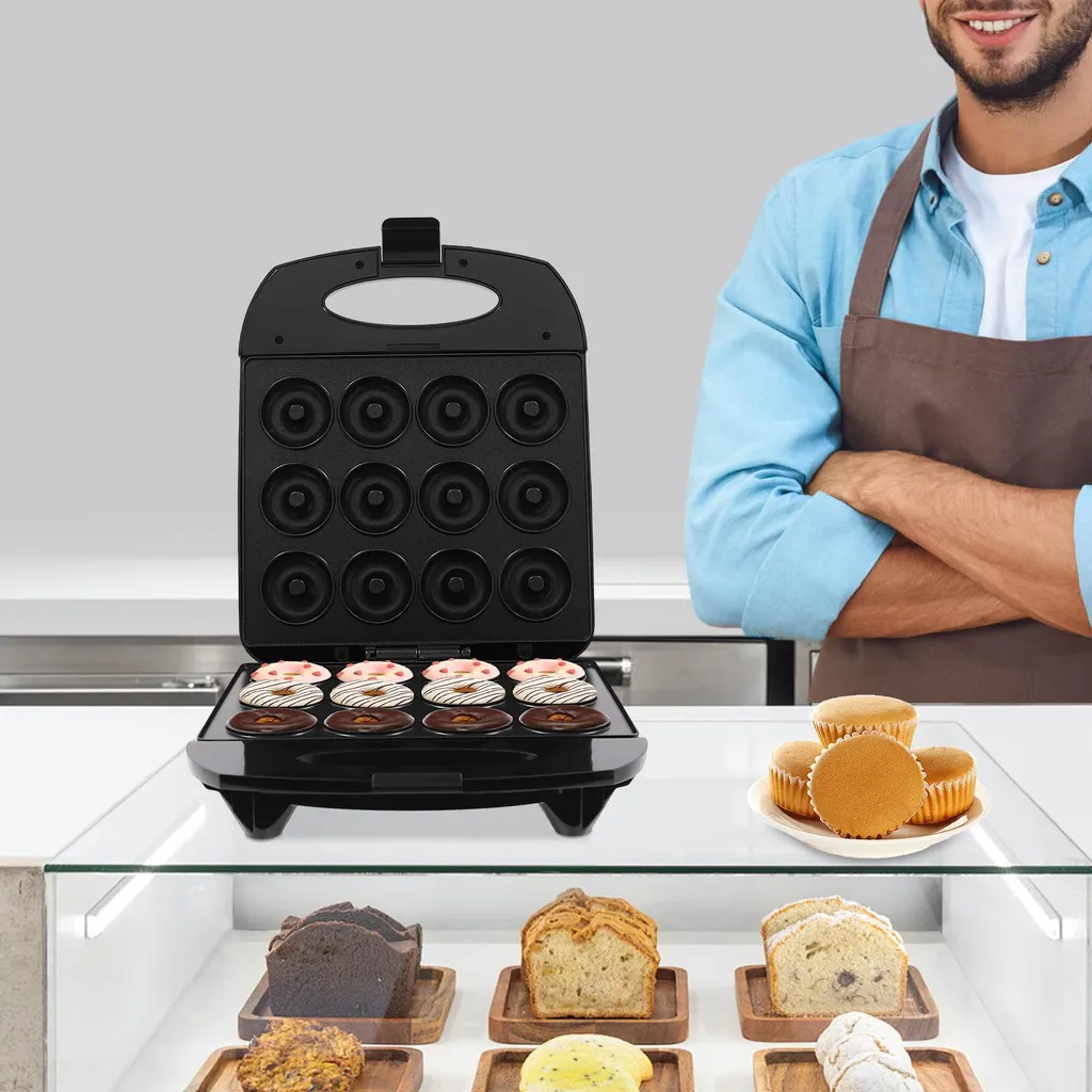 Machine à donuts 12 compartiments avec revêtement antiadhésif 700W