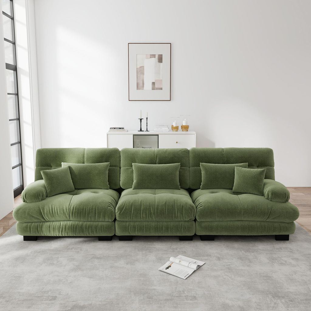 STILVORA 3-Sitzer Ecksofa mit Tiefensitz und komfortabler Polsterung, Schlafsofa für Wohnzimmer, Apartment, Studio und Büro, Modulares Sofa für ...