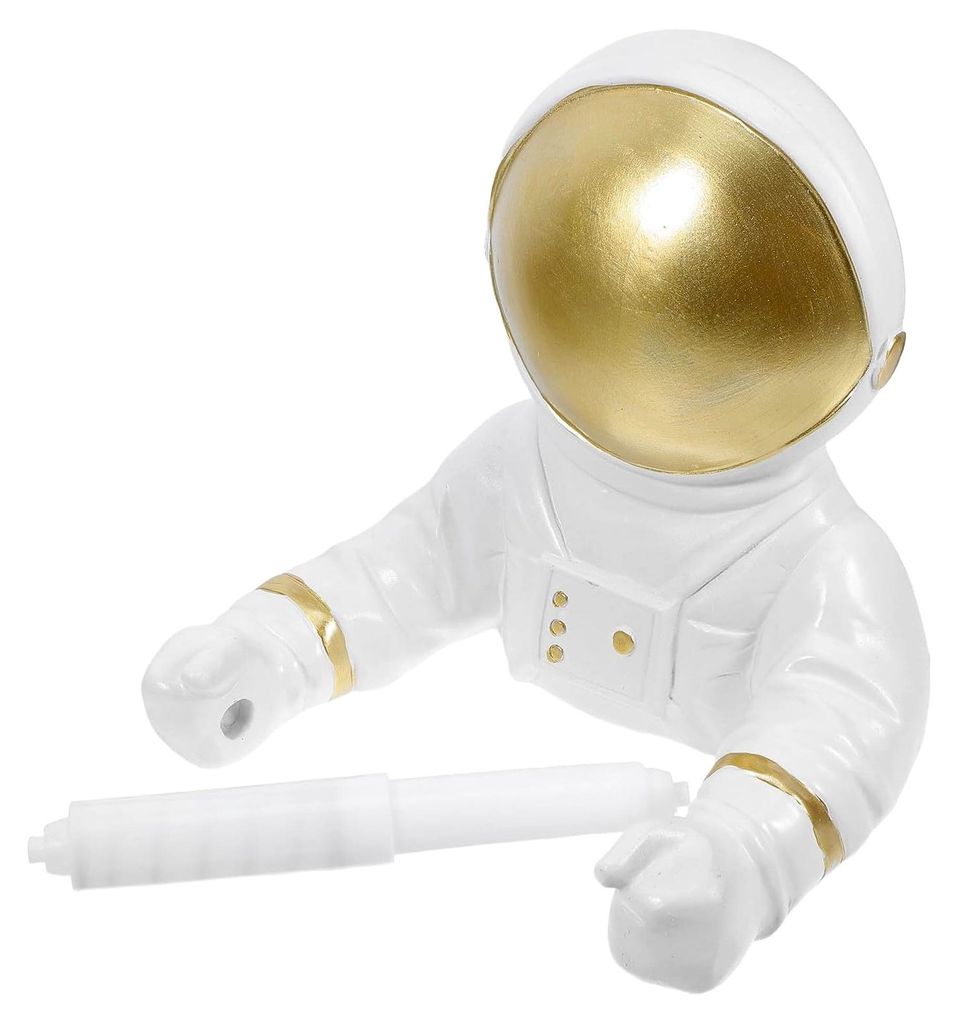 Wandmontierter Toilettenpapierhalter im Astronauten-Design aus Resin für Bad und Küche